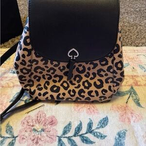 Kate Spade Black and Tan Leopard Backpack